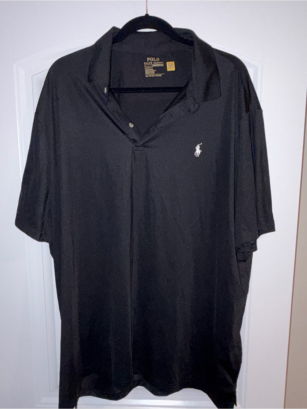 Polo by Ralph Lauren Black Short-Sleeve Classic Polo with Embroidered Pony - XXL